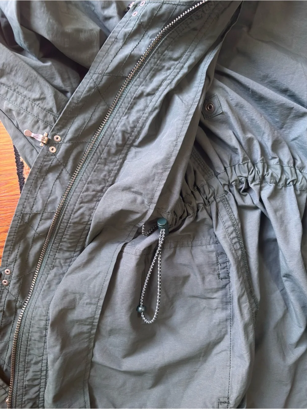 J.Crew Green Anorak Metal Snap Raincoat Jacket M